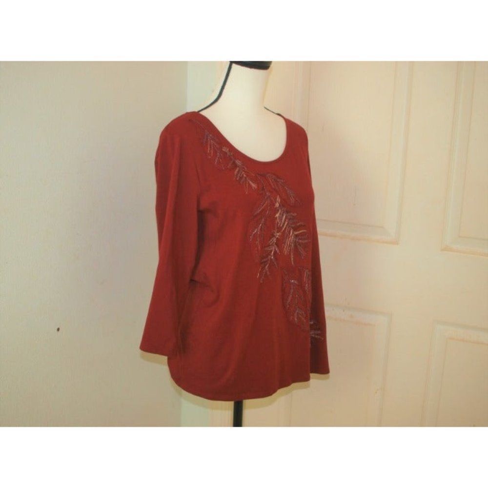 Cold Water Creek Top Red Size M - Picture 2 of 5